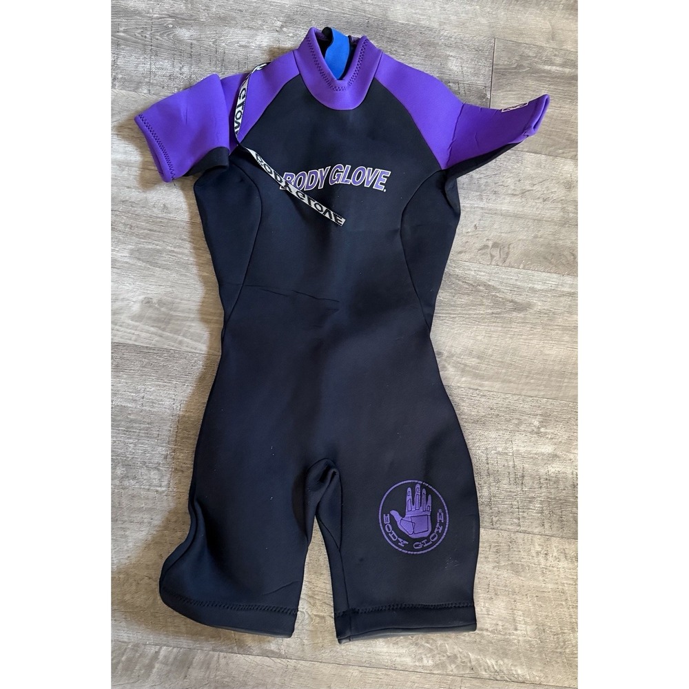 Body Glove Women's Size Large 9 Spring Suit Swim Wet Suit Purple Black Shorts‎